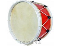 Sond  Bombo 60  - Tamaño 60, Rojo con bordes blancos, Bombo Tradicional, hecho en portugal, piel natural, 