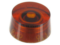 Dr.Parts  SC-Style Speedknob AM  - perilla de potenciómetro, color: ámbar, Eje dentado con un diámetro de 6 mm., Precio unitario, Perilla de velocidad de forma cilíndrica, 