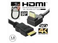 ProK   Cabo HDMI Dourado Macho / Macho 2.0 4k Preto 1.5m  - Cable HDMI 2.0 ULTRA HD 4K Alta resolución 3D, HDMI macho / HDMI macho, tecnología HDMI2.0, La versión HDMI 2.0 permite un tráfico de hasta 18 Gbps, Admite resoluciones desde 3840x2160 hasta 60 fps...