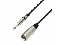 Adam hall K3BMV0600 - Cable de micrófono XLR macho / jack estéreo de 6,3 mm, Longitud: 6m, Conectores originales Adam Hall y material de cable de alta calidad., 