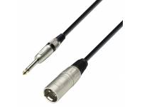Adam hall K3MMP0300 - Cable de micrófono XLR macho a jack mono de 6,3 mm, Longitud: 3m, 