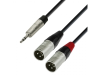 Adam hall K4YWMM0300 - REAN Cable de audio de minijack estéreo de 3,5 mm a XLR macho de 2 x 3 m, papas fritas, 1x Jack TRS 3.5mm (1/8