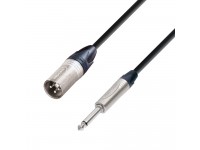 Adam hall K5 MMP 0300 - longitud 3m, De color negro, Diámetro del cable 6,4 mm, Sección transversal del conductor central 0,22 mm², Impedancia de sobretensión 87 ohm/km, Capacitancia <68 pF/m, 