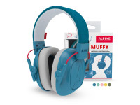 Alpine  Muffy Kids Blue 2 - Recomendado para niños de 5 a 16 años, Orejeras de pequeño tamaño especialmente diseñadas para niños, Atenúa el sonido hasta 25 dB (SNR), ligero y plegable, Diadema ajustable con acolchado suave, H...