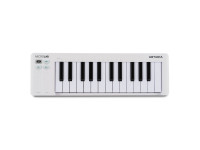 Arturia  MicroLab Mk3 White - 25 teclas delgadas sensibles a la velocidad, 2 sensores sensibles al tacto para pitch bend y modulación, Modo de acordes, Botón Shift-/Mantener presionado, Botón de octava, Entrada de pedal de sust...