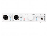 Arturia  MiniFuse 2 White  - Dos entradas jack XLR/1/4” combinadas con preamplificadores: conecta un micrófono o un cable de instrumento, Entrada y salida MIDI DIN, Dos salidas de nivel de línea (L/R), Controles retroiluminado...
