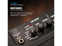 <b>Amplificador Combo BOSS KATANA 50 GEN 3 guitarra elétrica 50 Watts altifalante 12 multi-efeitos porta USB para editar sons em computador BEST-SELLER</b>