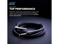 <b>BOSS BIC-10A-BU AZUL Cabo Audio Instrumento Jack reto/angulado mono 3 metros comprimento Garantia Vitalícia</b>