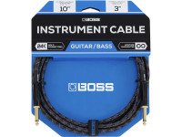 <b>BOSS BIC-10A Cabo Audio Instrumento Jack reto/angulado mono 3 metros comprimento Revestimento Malha Garantia Vitalícia</b>