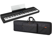 <b>PACK STAGE PIANO Roland FP-90X BK + FUNDA TRANSPORTE</b> - Piano profesional Roland FP-90X BK negro con Bluetooth y USB, Teclado de acción de martillo + Polifonía ilimitada + 362 sonidos + 34 canciones, Sistema de sonido 60W + Ambiente 3D + MySTAGE + Piano...