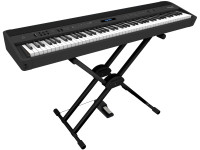 <b>PACK STAGE PIANO Roland FP-90X + SOPORTE</b> - Piano profesional Roland FP-90X BK negro con Bluetooth y USB, Teclado de acción de martillo + Polifonía ilimitada + 362 sonidos + 34 canciones, Sistema de sonido 60W + Ambiente 3D + MySTAGE + Piano...