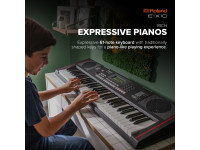 <b>Roland E-X10 Teclado Piano Portátil 600 Sons 200 Ritmos porta USB entrada Microfone pilhas colunas 61-teclas entrada microfone BEST-SELLER</b>