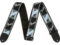 Correa de guitarra Fender Monogram, negro/gris claro/azul - Longitud ajustable entre 36” y 58”, Diseño de monograma con el logotipo Fender en la tela., Combinación de colores negro, gris claro y azul., Panel trasero de poliéster para una sujeción uniforme.,...