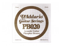 Daddario  PB020 Bronze 020 String - Herida simple de bronce fosforoso 020, 