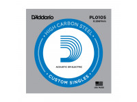 Daddario  PL0105 Single String - acero liso, Mayor calidad de sonido y durabilidad, Metro 0105, 