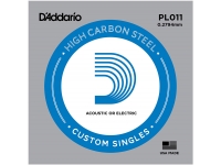 D´Addario PL011 Single String - Para guitarra eléctrica o guitarra de acero, acero liso, Mayor calidad de sonido y durabilidad, Calibre: 011, 