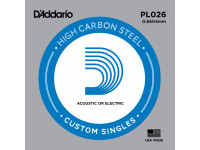 D´Addario  PL026  - D'Addario PL026 Cuerda de guitarra con punta de bola de acero individual (Cuerda de guitarra individual), Construido con acero al carbono de la más alta calidad para un mejor rendimiento y un t...