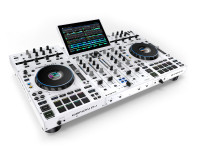 Denon DJ  PRIME 4+ WHITE - Impresionante acabado blanco personalizado, Controlador de DJ independiente de 4 decks para presentaciones de DJ sin computadora, Pantalla multitáctil HD de 10,1 pulgadas, Transmisión de música por...