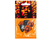 Dunlop JHP14HV Jimi Hendrix 69 Psych Series Voodoo Fire Celluloid Heavy 6-Pack - Este paquete incluye 6 selecciones de celuloide genuino con obras de arte súper alucinantes del galardonado diseño británico ILOVEDUST., 