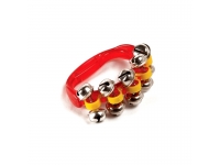 Egitana Guizeira de Mão em Plástico  - amarillo y rojo, Guizera con 10 campanas., Conjunto de 2 unidades., Material: plástico y metal., 