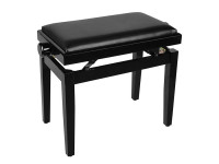 Egitana  PB1 Preto Brilhante  - banco de piano con asiento regulable (55,5x32,5x48-56cm), negro brillante con asiento de skai negro, 