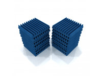 EQ Acoustics   Classic Wedge 30cm Tile blue  - juego de 16 piezas, Las baldosas de espuma acústica mejoran la acústica de la habitación al absorber las ondas sonoras de media y alta frecuencia, Ideal para estudio de grabación, cabina vocal, cin...