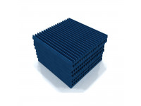 EQ Acoustics   Classic Wedge 60cm Tile blue  - Set de 8 absorbentes acústicos de espuma, Las baldosas de espuma acústica mejoran la acústica de la habitación al absorber las ondas sonoras de media y alta frecuencia, Ideal para estudio de grabac...