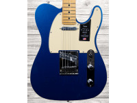 Fender American Ultra Tele MN Cobra Blue - cuerpo en aliso, Brazo empernado de arce, Escala de arce, Perfil del brazo: D moderno, Radio del mástil (radio del diapasón compuesto): 254 a 355,6 mm (10