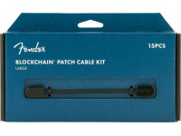 Fender  Blockchain Patch Cable Kit LRG Black Angled - Angled - Conector Tipo-A Jack MONO 6.3mm Macho, Conector Tipo-B Jack MONO 6.3mm Macho, Conector en ángulo en ángulo - en ángulo, 