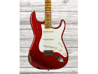 Fender Custom Shop 58 Relic Maple Neck Faded Aged Candy Apple Red - MATERIAL DEL CUELLO 1 pieza de arce aserrado Rift, ACABADO DEL CUELLO Laca Nitrocelulósica, FORMA DEL CUELLO 1957 Suave V, RADIO DE ESCALA Radio compuesto Vintage de 7,25 a 9,5 (184 mm a 241 mm), M...