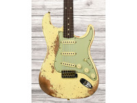Fender Custom Shop Limited Edition 60 Dualmag II Stratocaster Super Heavy Relic Aged Vintage White - Cuerpo: Aliso, Mástil: Arce aserrado en cuartos, Perfil del mástil: Estilo 60, ovalado en 