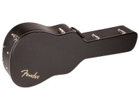 Fender  Dreadnought Case Flat Top - Adecuado para modelos acorazados, cubierta plana, construcción de madera, Dimensiones (largo x ancho x alto): 112 x 40 x 13 cm, Forro interior: Felpa negra, Cubierta: Negra con logo Fender dorado e...
