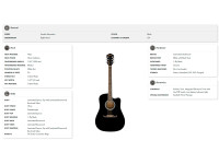 Fender  FA-125CE Dreadnought Walnut Fingerboard Black