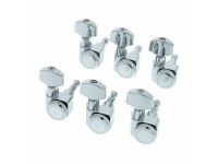 Fender Locking Tuner CH - Juego de clavijas de afinación con bloqueo para guitarra eléctrica, Configuración 6 a la izquierda, Postes escalonados con 3 secciones largas y 3 cortas., Compatible con la mayoría de las guitarras...