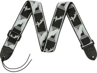 Fender Monogrammed Strap, Black Light Blue Grey Blue 