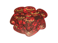 Fender  Premium Celluloid 351 Shape Picks Thin Red Moto 12-Pack