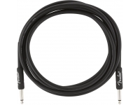 Fender Professional Cable Black Jack 3m  - Longitud: 3m, Cubierta de PVC de 8 mm para evitar ruido adicional, Blindaje: 95% cobre, De color negro, 