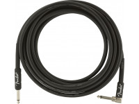 Fender Professional Series Straight/Angle Black 4.5m - Cables de instrumentos de la serie profesional, rectos/angulados, 4,5 m, negros, 