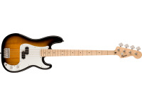 Fender Squier Sonic Precision Bass Maple Fingerboard White Pickguard 2-Color Sunburst - Cuerpo delgado y ligero, Pastilla de bobina simple dividida Squier, Puente rígido de 4 selletas, cabeza de engranaje abierta, accesorios cromados, 