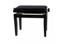 GEWA 130010 Deluxe Preto Brilhante - Estructura de madera maciza ultra resistente, Acabado negro brillante elegante y atemporal., Alfombra tapizada negra: comodidad y estilo, Altura ajustable de forma suave y precisa (48–57 cm), Ancho...