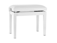 Gewa  Piano Deluxe Vinyl - Madera maciza, Funda de asiento de vinilo, Superficie de asiento 52 x 30 cm, Ajuste de altura suave mediante un mecanismo de tijera preciso, Altura 45 - 57 cm, Pies fijados de forma segura al marco...