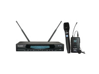 Glemm   Microfone Mão s/ Fios + Lapela + Emissor + Receptor UHF