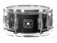 Gretsch Drums  Snare Drum Blackhawk Mighty Mini - Blackhawk poderoso Mini, Casco con 7 capas de álamo., Construcción a 30°, Llantas de acero de triple perfil de 1,6 mm., Herrajes cromados, Acabado: Negro, 