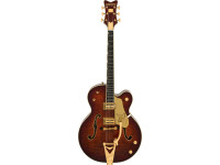 Gretsch G6136TGQM-59 Edición limitada Quilt Classic Falcon Bigsby EB Forge Glow - Caja hueca de 2,75 pulgadas de diámetro, fabricada en arce acolchado laminado de veta muy marcada., Sistema de bloqueo interno de 1959 para una mayor definición y control de la resonancia., Mástil ...