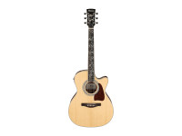 Ibanez AC390CE-NT - Estilo: Gran Concierto con cutaway, Tapa: Abeto Sitka macizo, Fondo y aros: caoba africana, Brazo: caoba africana, Escala y puente: Palosanto, Incrustaciones en la escala: “Árbol de la Vida”, 