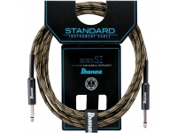 Ibanez SI 20-CGR Guitar Cable Jack 6.10m  - Longitud: 6,10 m (20 pies), Serie SI, Zócalo Amfenol de 6,3 mm en ambos lados, 0,50 mm², Diseño del conductor: 0,12x20 cobre, Color: City Camuflaje Negro/Verde, tela, 