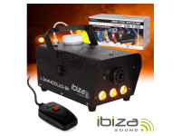 Ibiza 400W c/ 3 Leds 3W e Comando Preta LSM400LED-BK - Máquina de humo con 400W de potencia y LEDs, 3 LEDs naranjas de 1W de potencia máxima, Capacidad del depósito: 0,3 litros, Producción de humo: 14m3/mn, Tiempo de calentamiento: 8 minutos, Peso: 1,8...