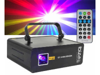 Ibiza  Laser RGB 500MW DMX - Láser RGB 500mW con efectos, Canales DMX: 5 - 34, Se entrega con llave de seguridad, Clase de láser: 3B, mando a distancia incluido, Potencia: AC100-240V 50/60Hz, 