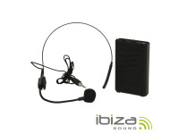 Ibiza  Microfone para Headset c/ Transmissor PORTUHF-HEAD2 - Micrófono para auriculares con transmisor, Para sistemas de la serie PORT12 y 15UHF-BT, De color negro, 