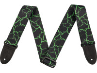 Jackson Poly Strap Green Crackle - 2 pulgadas de ancho para mayor comodidad., Diseño craquelado verde con estampado sublimado vibrante., Base fabricada en poliéster negro resistente., Extremos de cuero granulado de primera calidad, ...